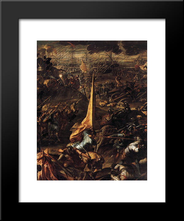 Conquest Of Zara 20x24 Black Modern Wood Framed Art Print Poster by Tintoretto