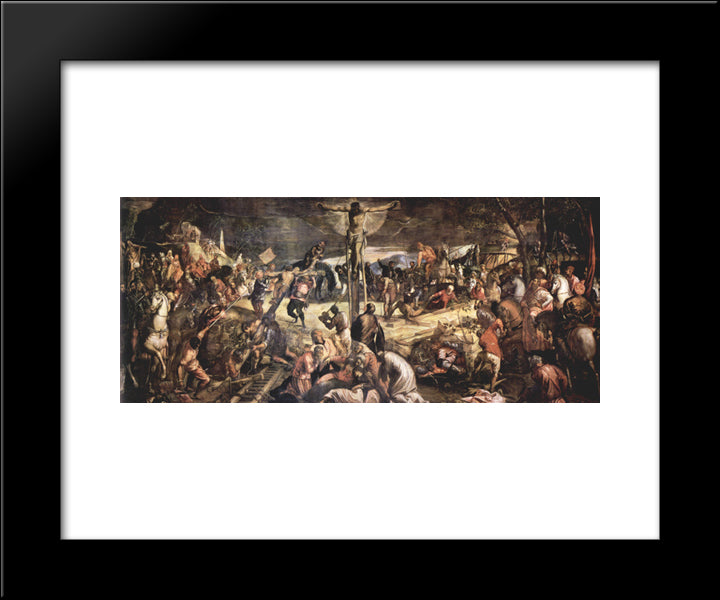 Crucifixion 20x24 Black Modern Wood Framed Art Print Poster by Tintoretto
