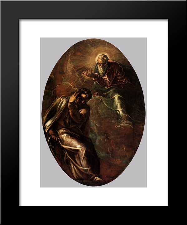 The Eternal Father Appears To Moses 20x24 Black Modern Wood Framed Art Print Poster by Tintoretto