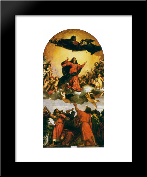 Assumption Of The Virgin 20x24 Black Modern Wood Framed Art Print Poster by Titian