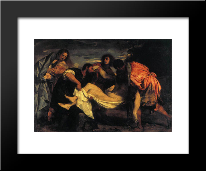 Entombment Of Christ 20x24 Black Modern Wood Framed Art Print Poster by Titian