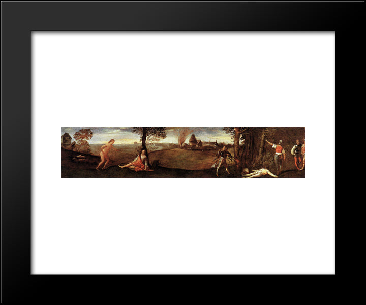 The Legend Of Polydorus 20x24 Black Modern Wood Framed Art Print Poster by Titian