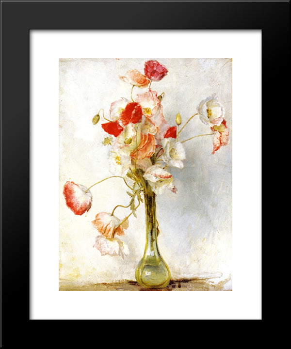 Poppies 20x24 Black Modern Wood Framed Art Print Poster by Roberts, Tom