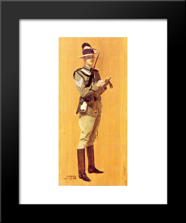 Sergeant R.D. Fraser, Mounted Rifles 20x24 Black Modern Wood Framed Art Print Poster by Roberts, Tom