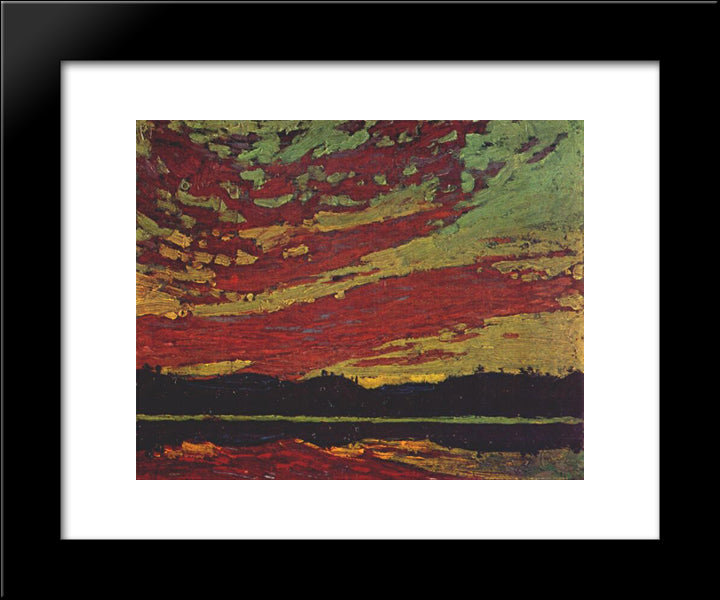 Sunset 20x24 Black Modern Wood Framed Art Print Poster by Thomson, Tom