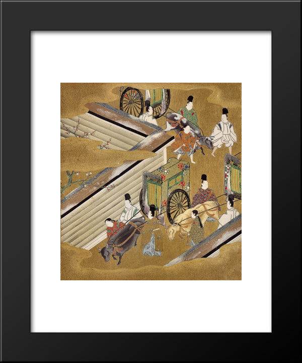 Illustration Of The Genji Monogatari (The Perfumed Prince) 20x24 Black Modern Wood Framed Art Print Poster by Mitsuoki, Tosa