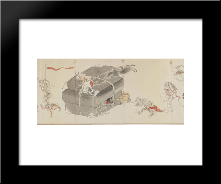 Night March Of A Hundred Demons (Detail) 20x24 Black Modern Wood Framed Art Print Poster by Mitsuoki, Tosa