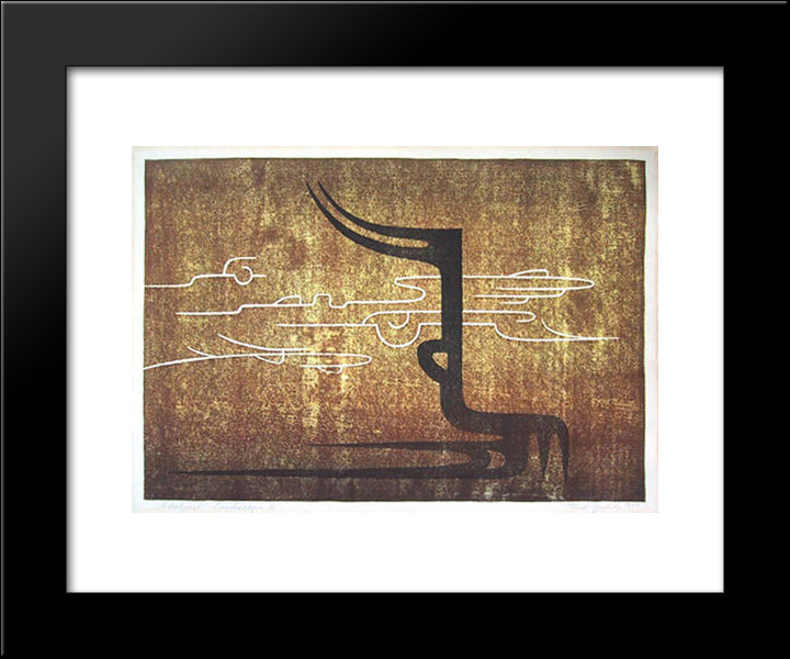 Abstract Landscape B 20x24 Black Modern Wood Framed Art Print Poster by Yoshida, Toshi