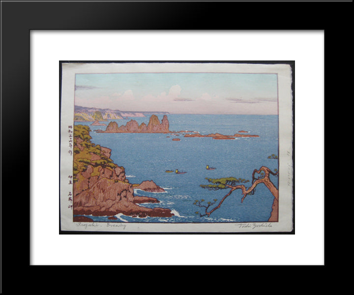 Irozaki, Evening 20x24 Black Modern Wood Framed Art Print Poster by Yoshida, Toshi