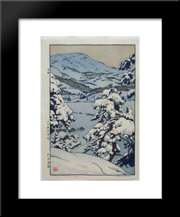 Myoko Hot Spring 20x24 Black Modern Wood Framed Art Print Poster by Yoshida, Toshi