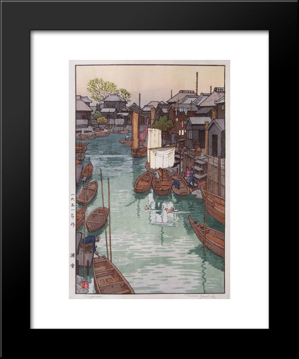 Urayasu 20x24 Black Modern Wood Framed Art Print Poster by Yoshida, Toshi