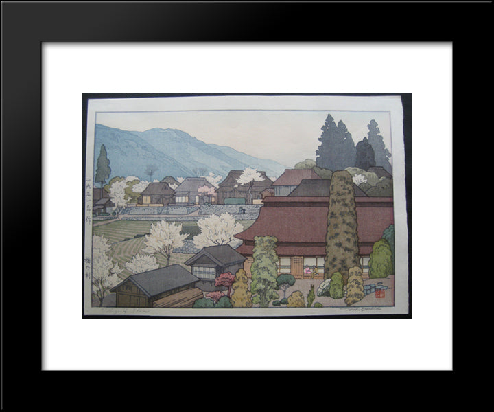 Village Of Plums 20x24 Black Modern Wood Framed Art Print Poster by Yoshida, Toshi