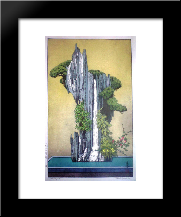 Waterfall 20x24 Black Modern Wood Framed Art Print Poster by Yoshida, Toshi