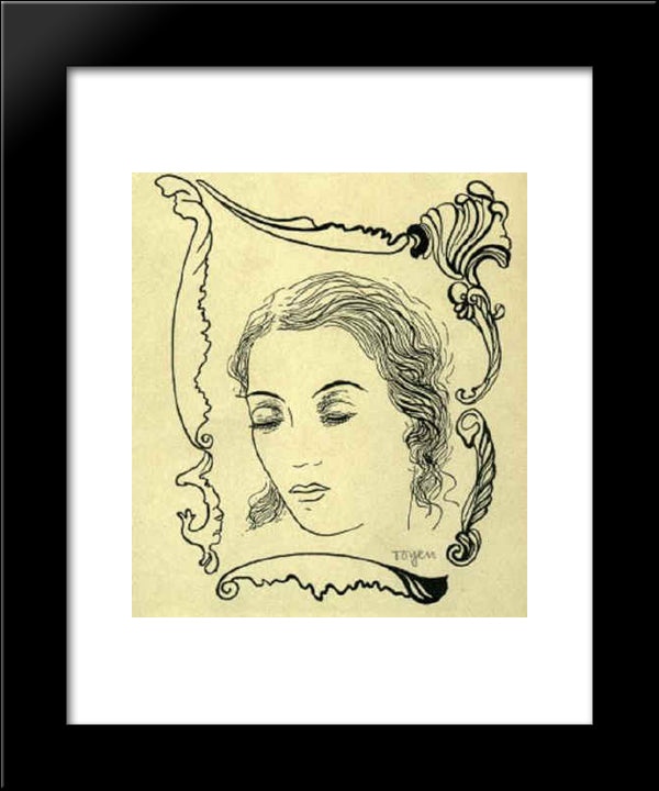 A Girl In The Daydream 20x24 Black Modern Wood Framed Art Print Poster by Toyen