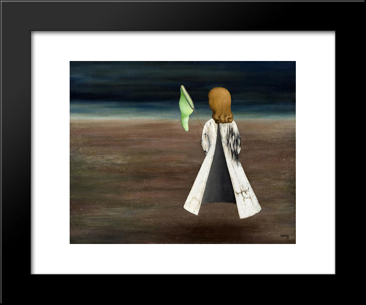 Asleep 20x24 Black Modern Wood Framed Art Print Poster by Toyen
