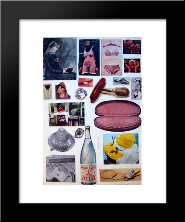 Collage 2 20x24 Black Modern Wood Framed Art Print Poster by Toyen