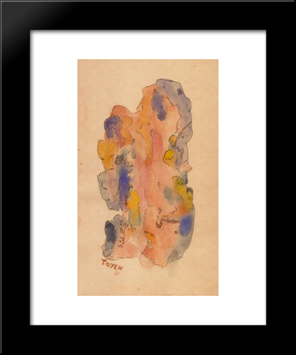 Composition 20x24 Black Modern Wood Framed Art Print Poster by Toyen