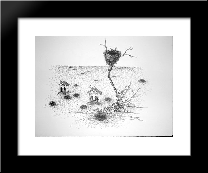 The Shooting Gallery V 20x24 Black Modern Wood Framed Art Print Poster by Toyen