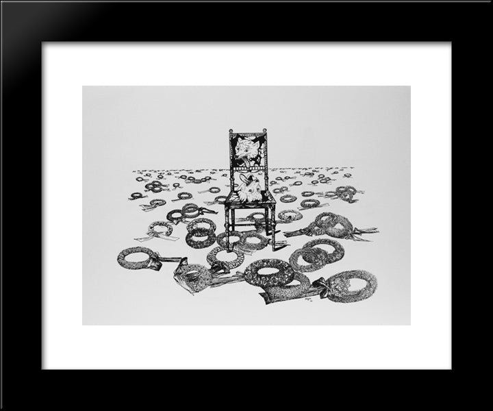 The Shooting Gallery X 20x24 Black Modern Wood Framed Art Print Poster by Toyen