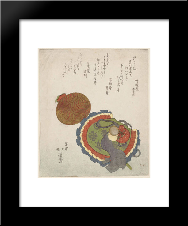 Symbols Of Good Luck 20x24 Black Modern Wood Framed Art Print Poster by Hokkei, Toyota