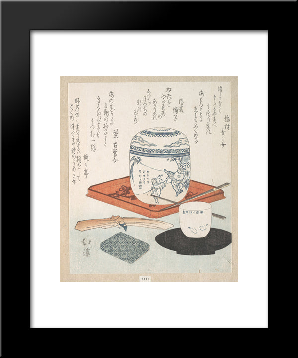 Tea Things 20x24 Black Modern Wood Framed Art Print Poster by Hokkei, Toyota