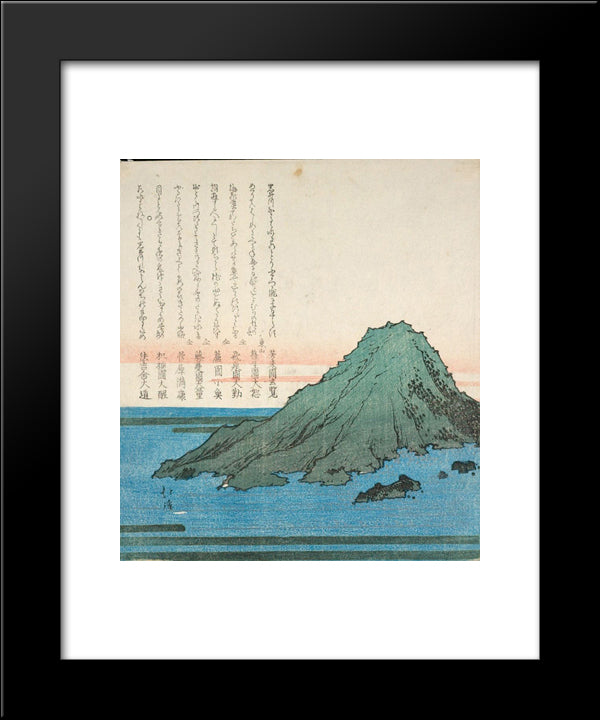 The Sea With Mountains 20x24 Black Modern Wood Framed Art Print Poster by Hokkei, Toyota