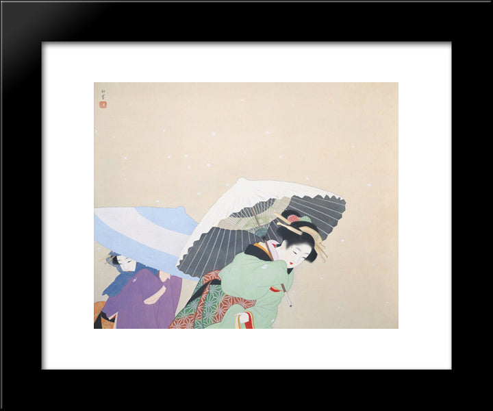 Snowflakes 20x24 Black Modern Wood Framed Art Print Poster by Shoen, Uemura