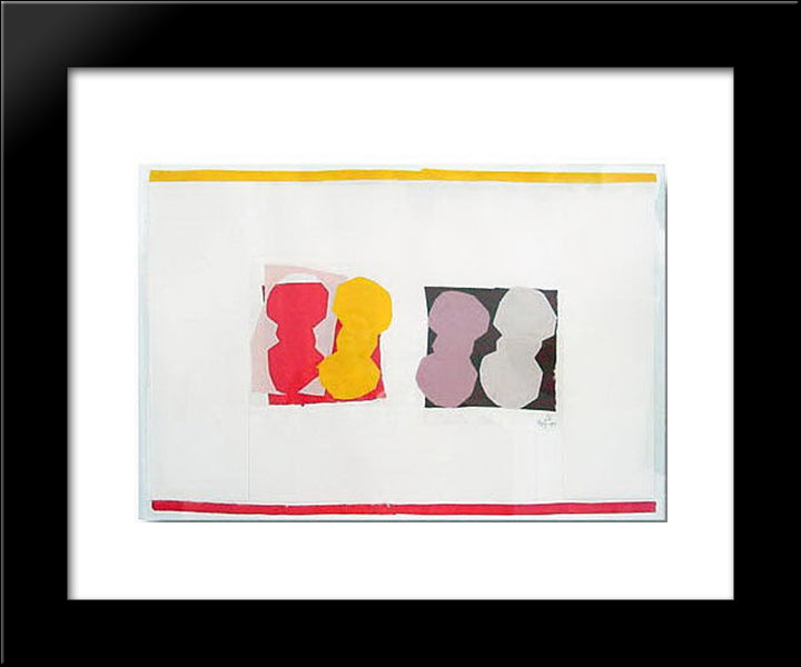Banners Red And Orange 20x24 Black Modern Wood Framed Art Print Poster by Wilke, Ulfert
