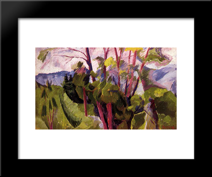 Landscape (Mountains) 20x24 Black Modern Wood Framed Art Print Poster by Boccioni, Umberto