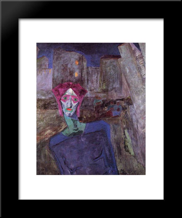 Nocturne 20x24 Black Modern Wood Framed Art Print Poster by Boccioni, Umberto