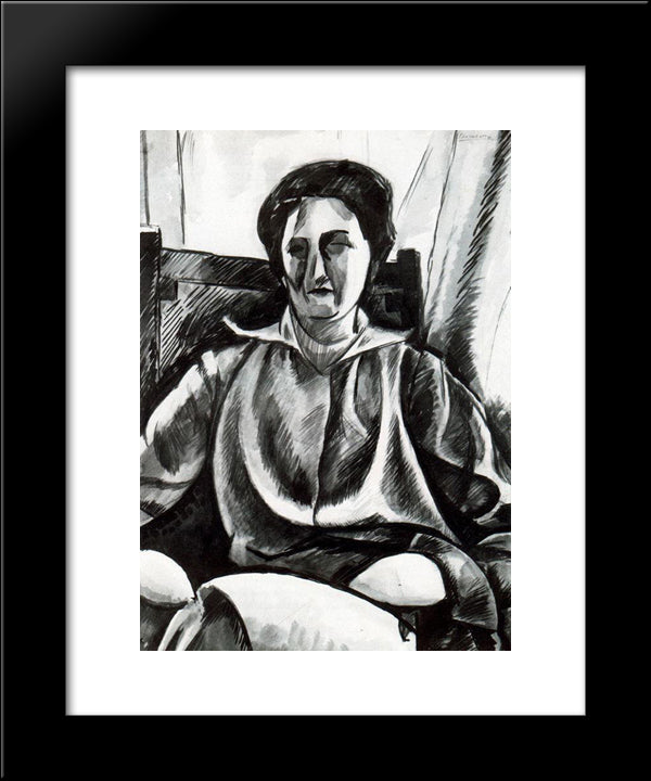 Silvia 20x24 Black Modern Wood Framed Art Print Poster by Boccioni, Umberto