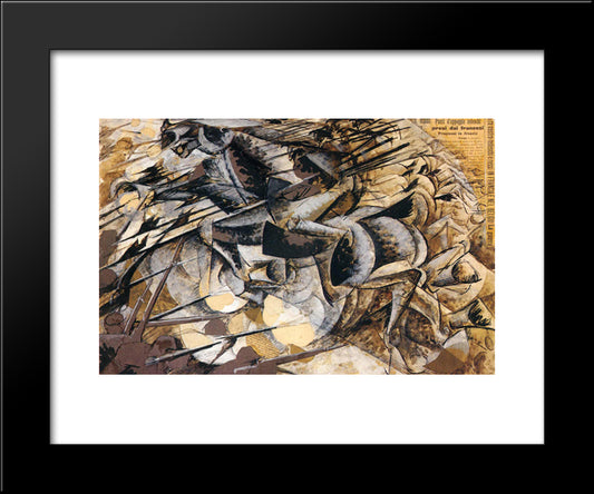 The Charge Of The Lancers 20x24 Black Modern Wood Framed Art Print Poster by Boccioni, Umberto