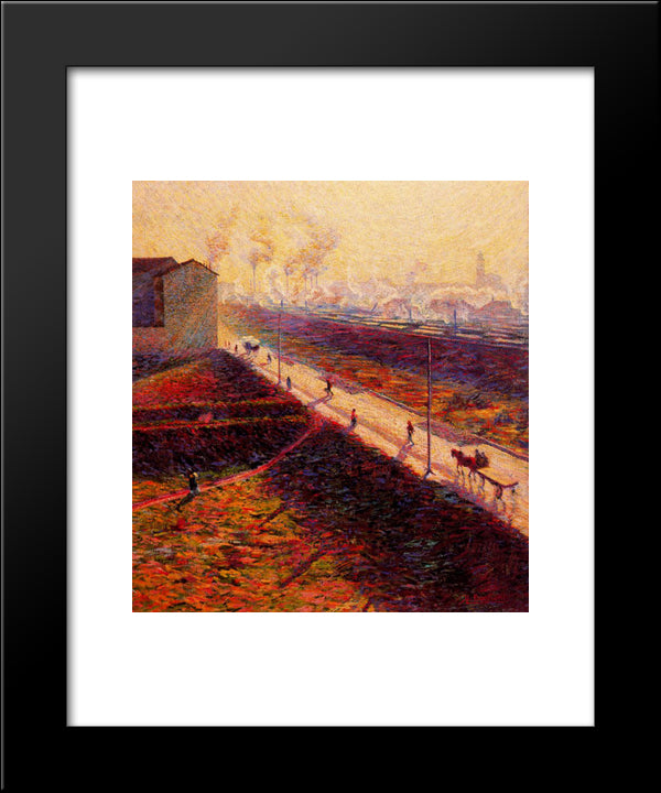 The Morning 20x24 Black Modern Wood Framed Art Print Poster by Boccioni, Umberto