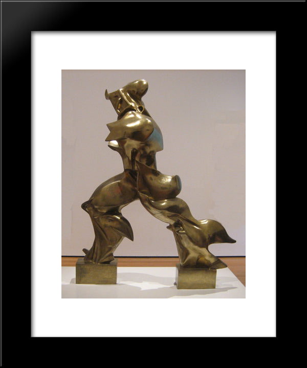 Unique Forms Of Continuity In Space 20x24 Black Modern Wood Framed Art Print Poster by Boccioni, Umberto