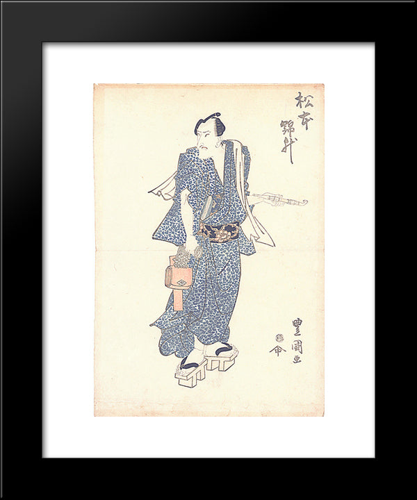 Matsumoto Kinsho (Aka Matsumoto Koshiro V) 20x24 Black Modern Wood Framed Art Print Poster by Toyokuni, Utagawa
