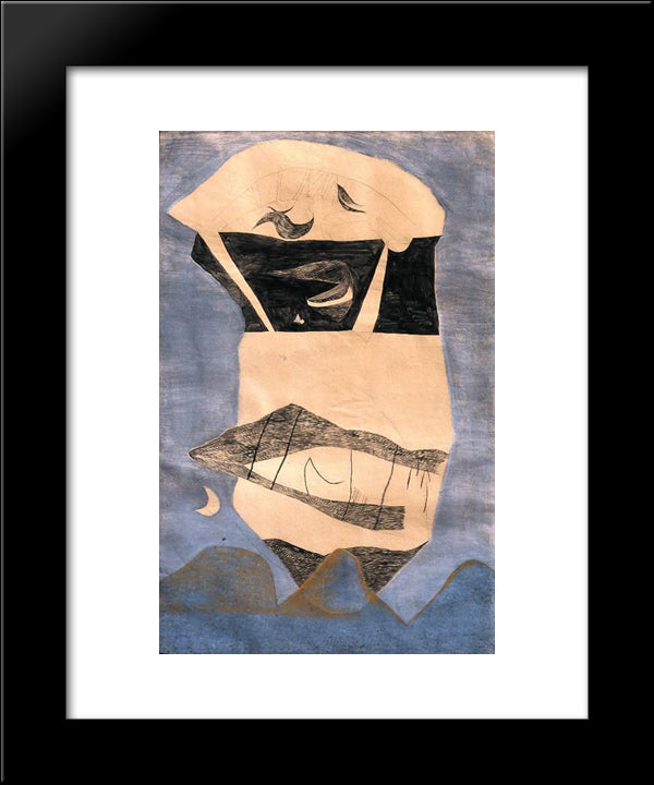 Huge Landscape Mask 20x24 Black Modern Wood Framed Art Print Poster by Lajos, Vajda