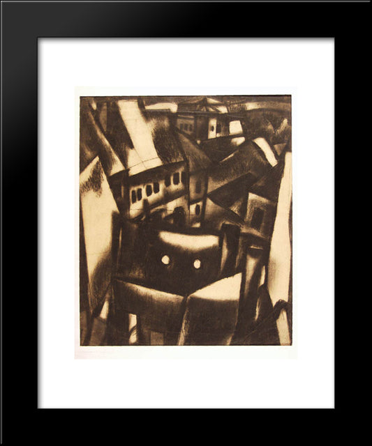 Lelatas A Templomdombrol 20x24 Black Modern Wood Framed Art Print Poster by Lajos, Vajda