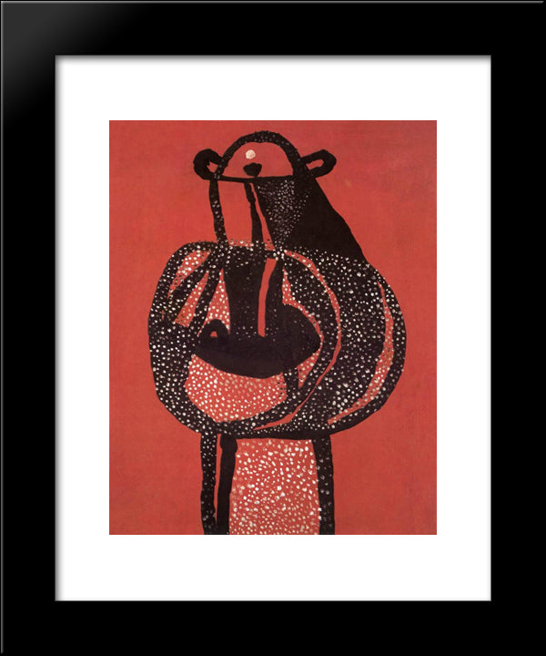 Mask Icon 20x24 Black Modern Wood Framed Art Print Poster by Lajos, Vajda