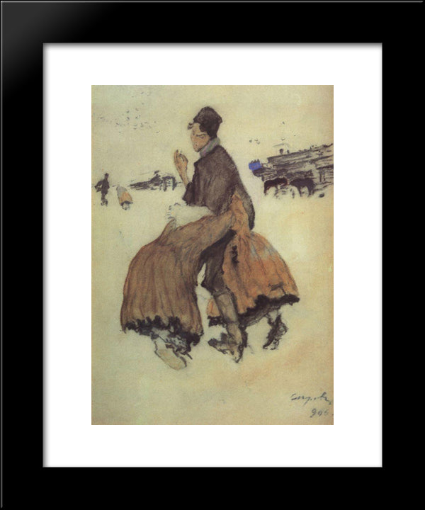A Recruit 20x24 Black Modern Wood Framed Art Print Poster by Serov, Valentin
