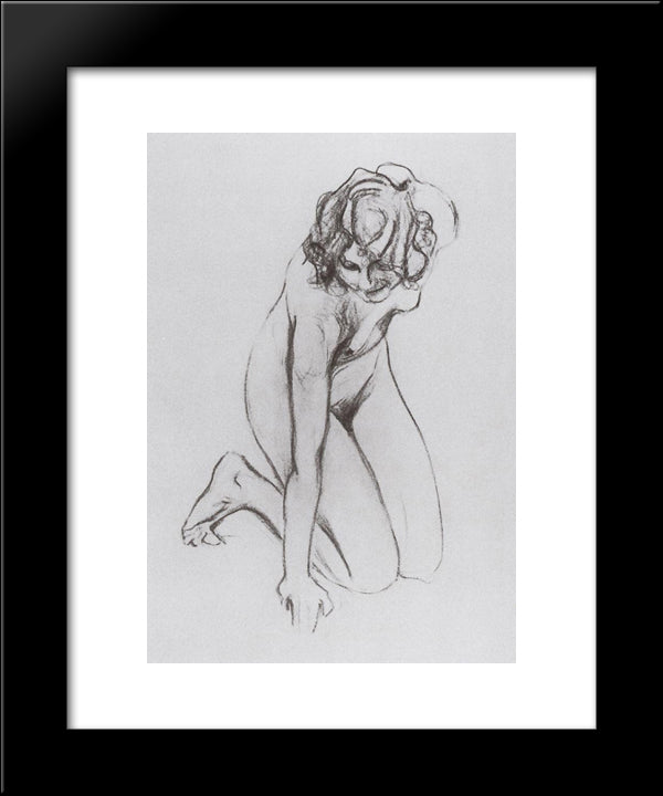 Naked Woman 20x24 Black Modern Wood Framed Art Print Poster by Serov, Valentin