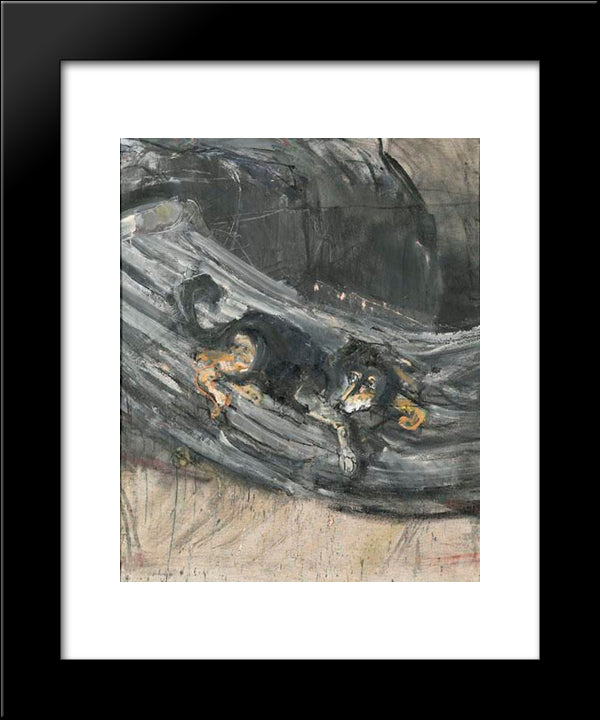 Der Hund Lapponio 20x24 Black Modern Wood Framed Art Print Poster by Varlin
