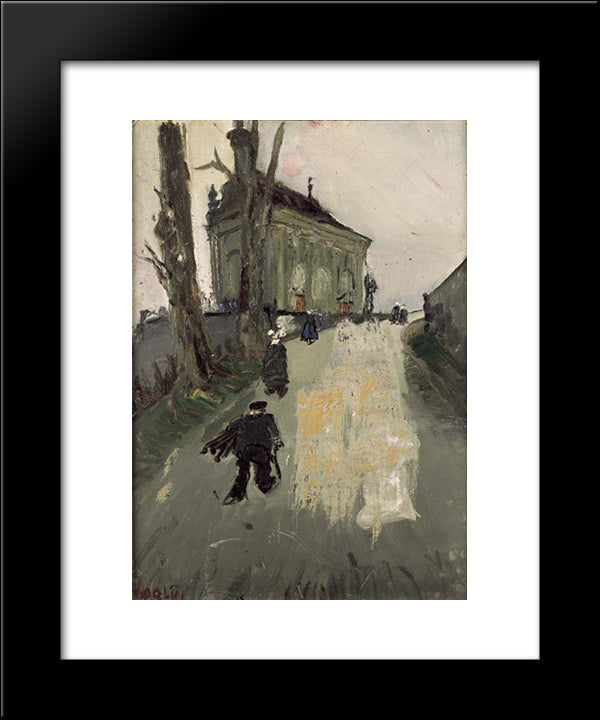 Die 'Chapelle De Lorette' In Fribourg 20x24 Black Modern Wood Framed Art Print Poster by Varlin