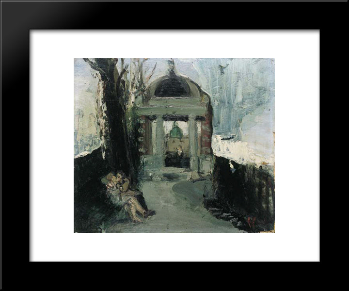 Liebespaar Auf Der Hohen Promenade 20x24 Black Modern Wood Framed Art Print Poster by Varlin