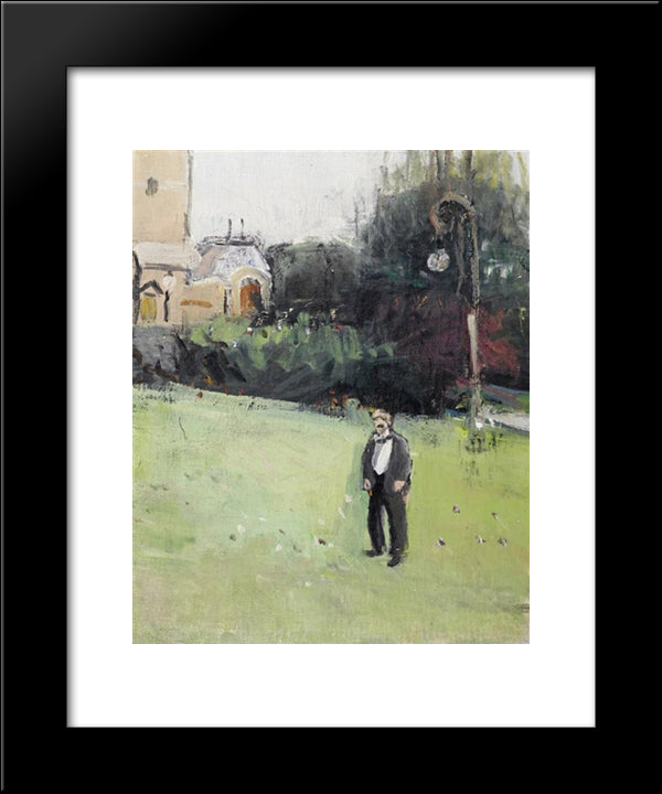 Man In The Tonhallengarten In Zurich 20x24 Black Modern Wood Framed Art Print Poster by Varlin