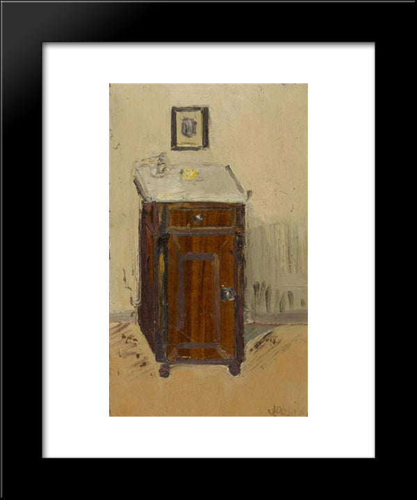Night Table 20x24 Black Modern Wood Framed Art Print Poster by Varlin