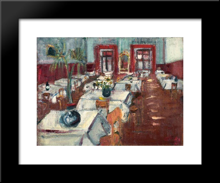 Restaurant Interior 20x24 Black Modern Wood Framed Art Print Poster by Varlin