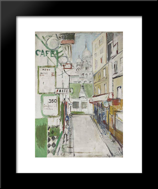 Rue De Steinkerque In Paris 20x24 Black Modern Wood Framed Art Print Poster by Varlin