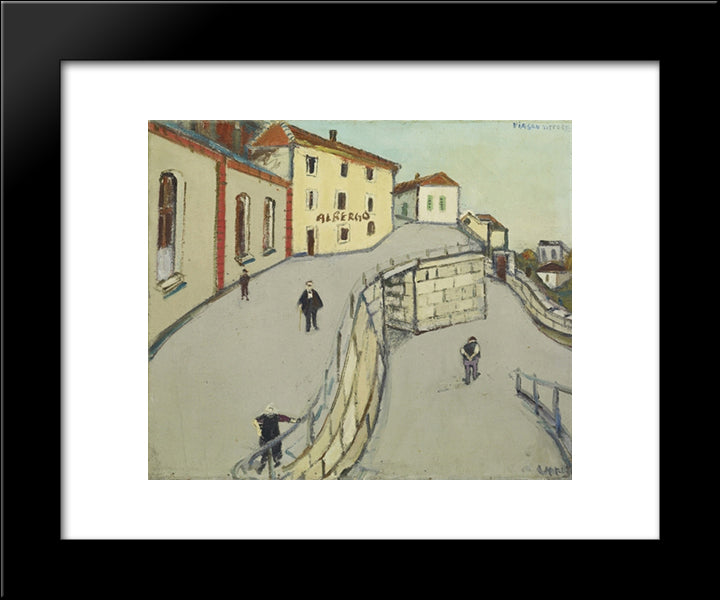 Via San Vittore (Locarno) 20x24 Black Modern Wood Framed Art Print Poster by Varlin