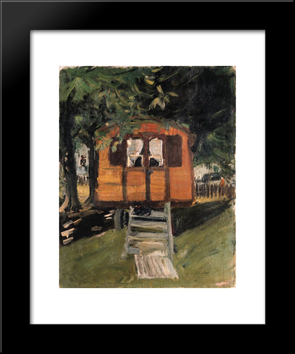 Zirkuswagen Mit Hund 20x24 Black Modern Wood Framed Art Print Poster by Varlin
