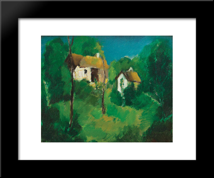 Houses In Prahova Valley 20x24 Black Modern Wood Framed Art Print Poster by Popescu, Vasile